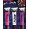 Smiffys 3 Colorations Mèches De Cheveux UV Néon – Moon Glow