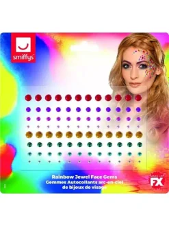Smiffys Autocollants Bijoux Arc-en-ciel Pour Visage -WIDMANN Soldes autocollants bijoux arc en ciel pour visage 2