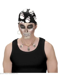 WIDMANN Bandana Tête De Mort Noir Et Blanc - 55x55 Cm - 100% Cotton -WIDMANN Soldes bandana tete de mort noir et blanc 55x55 cm 100 cotton 2