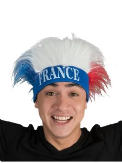 Bandeau Avec Perruque Bleu, Blanc, Rouge - France