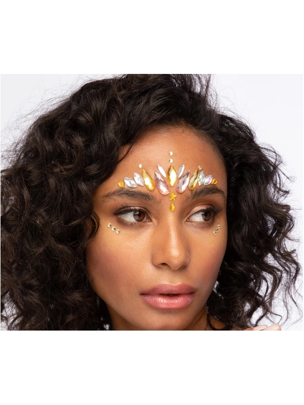 Smiffys Bijoux De Visage Dorés Scintillants Coucher Du Soleil 1 Smiffys Bijoux De Visage Dorés Scintillants Coucher Du Soleil