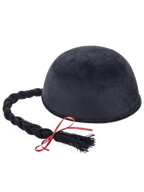 ESPA - Funny Fashion Chapeau Chinois Noir Avec Tresse 1 ESPA - Funny Fashion Chapeau Chinois Noir Avec Tresse