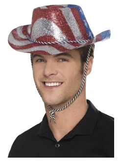 Smiffys Chapeau Cow-boy Paillettes Tricolore -WIDMANN Soldes chapeau cow boy paillettes tricolore 1