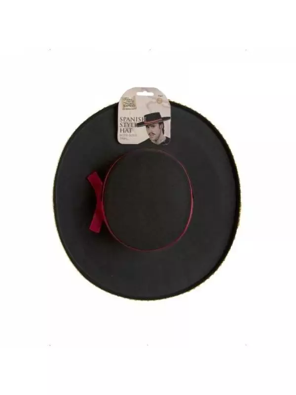 Smiffys Chapeau Espagnol Adulte Noir Galonné 2 Smiffys Chapeau Espagnol Adulte Noir Galonné – Image 2