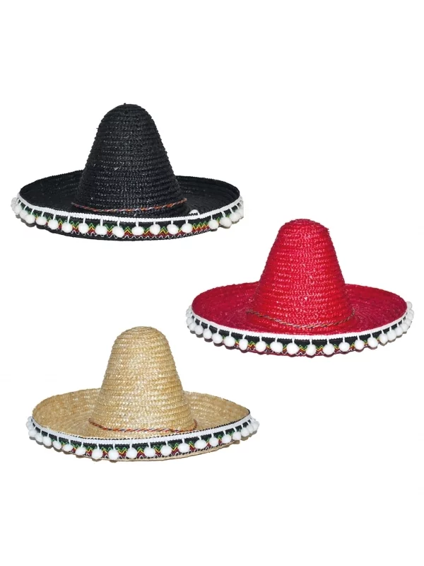 Chapeau Mexicain Enfant - 3 Couleurs Au Choix 1 Chapeau Mexicain Enfant - 3 Couleurs Au Choix