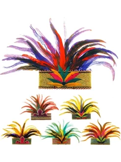 WIDMANN Coiffe Carnaval De Rio Avec Des Plumes Multicolores -WIDMANN Soldes coiffe carnaval de rio avec des plumes multicolores 2