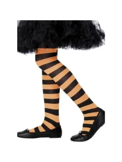 Smiffys Collants Sorcière Enfant Orange/noir 8/12 Ans