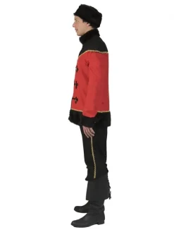 Costume Cosaque Homme Rouge Et Noir Avec Chapka -WIDMANN Soldes costume cosaque homme rouge et noir avec chapka 3