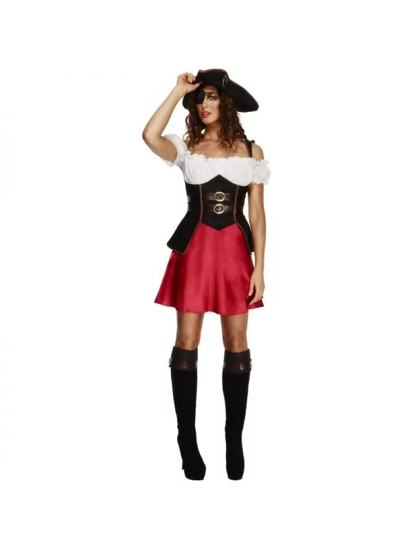 Smiffys Déguisement Pirate Femme (Robe, Jupon Attaché, Chapeau Et Couvre-bottes) 3 Smiffys Déguisement Pirate Femme (Robe, Jupon Attaché, Chapeau Et Couvre-bottes) – Image 3
