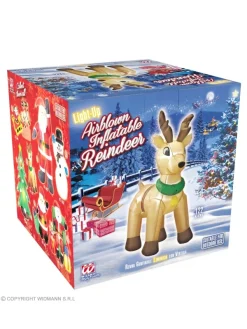 WIDMANN Décoration Renne De Noël Gonflable, Lumineux Avec Ventilateur - 122 Cm - -WIDMANN Soldes decoration renne de noel gonflable lumineux avec ventilateur 122 cm 1 2