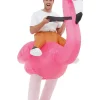 Smiffys Déguisement à Dos De Flamant Rose Gonflable, Rose, Avec Combinaison Surdimensionnée Et Ventilateur à Gonflage Automatique