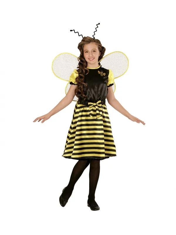 WIDMANN Déguisement Abeille Fille Jaune Et Noir (robe, Jupon, Ceinture à Noeud, Ailes, Antennes) 1 WIDMANN Déguisement Abeille Fille Jaune Et Noir (robe, Jupon, Ceinture à Noeud, Ailes, Antennes)