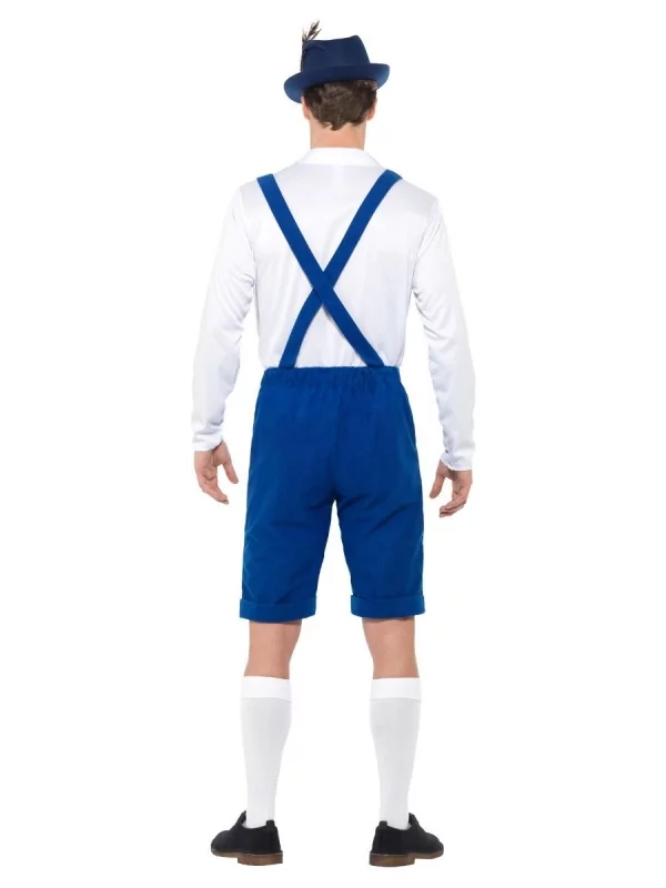 Smiffys Déguisement Bavarois Bleu Homme (short Avec Bretelles, Chemise) 3 Smiffys Déguisement Bavarois Bleu Homme (short Avec Bretelles, Chemise) – Image 3