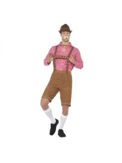Smiffys Déguisement Bavarois Homme (short Long Avec Bretelles, Chemise Rouge) 5 Smiffys Déguisement Bavarois Homme (short Long Avec Bretelles, Chemise Rouge) -WIDMANN Soldes deguisement bavarois homme short long avec bretelles chemise rouge 2