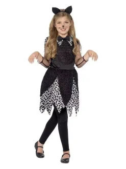 Smiffys Déguisement Chatte (robe Noir Et Blanche Et Serre-tête Oreilles De Chat)
