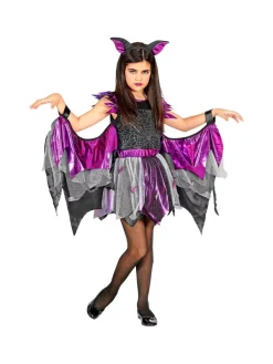 WIDMANN Déguisement Chauve-souris Fille Noir Et Violet (robe Tutu Avec Ailes, Oreilles)