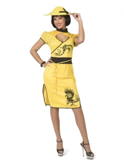 Déguisement Chinoise Femme Jaune Et Noir