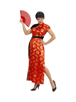 WIDMANN Déguisement Chinoise Femme (robe Rouge Et Noire) 4 WIDMANN Déguisement Chinoise Femme (robe Rouge Et Noire) -WIDMANN Soldes deguisement chinoise femme robe rouge et noire 1