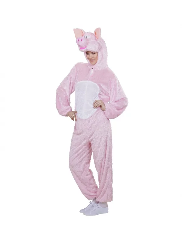 WIDMANN Déguisement Cochon Rose Adulte (combinaison à Capuche Avec Masque) 2 WIDMANN Déguisement Cochon Rose Adulte (combinaison à Capuche Avec Masque) – Image 2