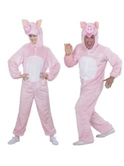 WIDMANN Déguisement Cochon Rose Adulte (combinaison à Capuche Avec Masque)