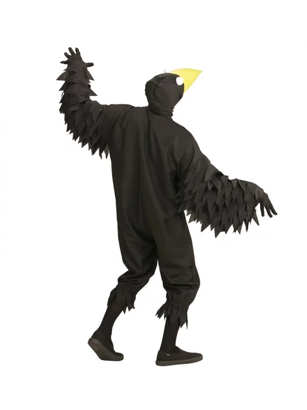WIDMANN Déguisement Corbeau Homme (combinaison à Capuche/masque) 2 WIDMANN Déguisement Corbeau Homme (combinaison à Capuche/masque) – Image 2