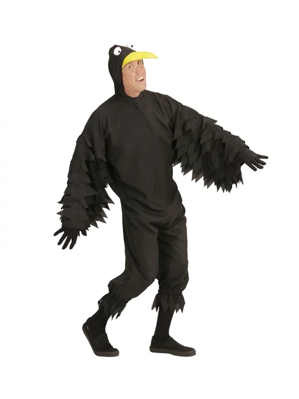 WIDMANN Déguisement Corbeau Homme (combinaison à Capuche/masque) 1 WIDMANN Déguisement Corbeau Homme (combinaison à Capuche/masque)