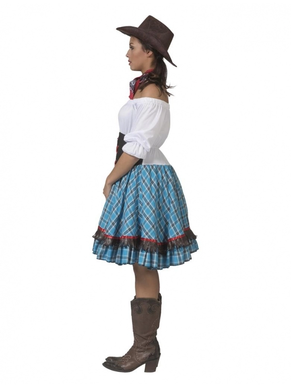 Déguisement Cowgirl Femme Avec Robe Sexy à Carreaux 4 Déguisement Cowgirl Femme Avec Robe Sexy à Carreaux – Image 4