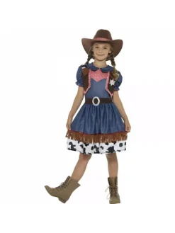 Smiffys Déguisement Cowgirl Texan Fille (robe, Gilet Attaché Et Chapeau)