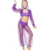 WIDMANN Déguisement Danseuse Du Ventre Femme Violet (top, Chemise, Pantalon, Coiffe)