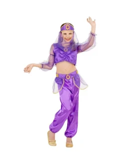 WIDMANN Déguisement Danseuse Orientale Fille, Violet (chemise, Pantalon, Ceinture, Coiffe Avec Voile)