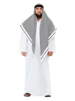 Smiffys Déguisement De Cheikh De Luxe, Blanc, Avec Robe Et Coiffe 5 Smiffys Déguisement De Cheikh De Luxe, Blanc, Avec Robe Et Coiffe -WIDMANN Soldes deguisement de cheikh de luxe blanc avec robe et coiffe 2