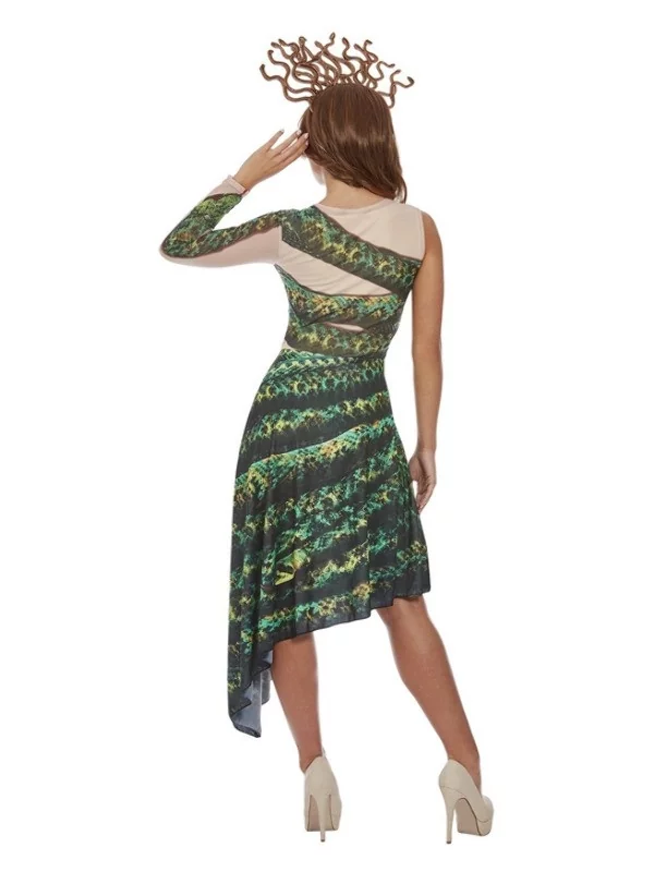 Smiffys Déguisement De Femme Méduse, Vert, (robe Asymétrique évasée Et Serre-tête à Tentacules) 3 Smiffys Déguisement De Femme Méduse, Vert, (robe Asymétrique évasée Et Serre-tête à Tentacules) – Image 3