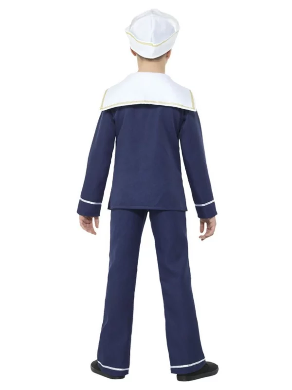 Smiffys Déguisement De Marin Pour Garçon, Bleu Et Blanc, Avec Haut, Pantalon Et Bob 2 Smiffys Déguisement De Marin Pour Garçon, Bleu Et Blanc, Avec Haut, Pantalon Et Bob – Image 2