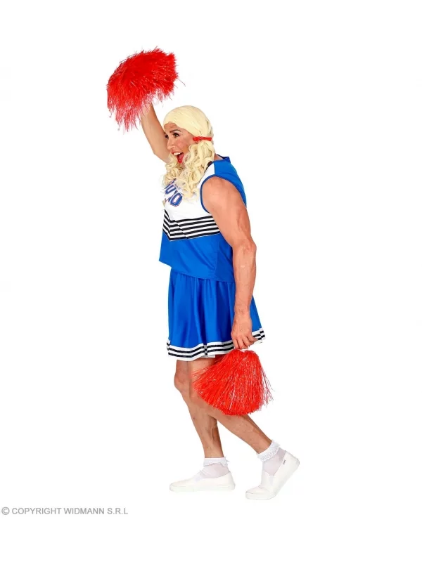 WIDMANN Déguisement Drag Queens Pom Pom Girl Homme (haut, Jupe) 3 WIDMANN Déguisement Drag Queens Pom Pom Girl Homme (haut, Jupe) – Image 3