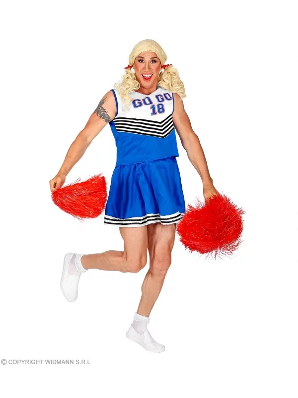 WIDMANN Déguisement Drag Queens Pom Pom Girl Homme (haut, Jupe) 1 WIDMANN Déguisement Drag Queens Pom Pom Girl Homme (haut, Jupe)