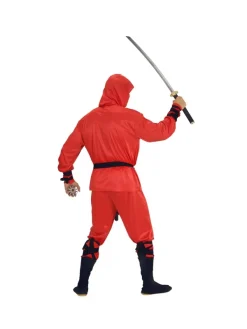 WIDMANN Déguisement Dragon Ninja Rouge Homme (veste à Capuche, Pantalon, Ceinture, Masque, Liens Pour Les Bras Et Les Jambes) -WIDMANN Soldes deguisement dragon ninja rouge homme veste a capuche pantalon ceinture masque liens pour les bras et les jambes 1