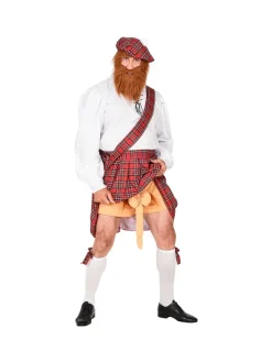 WIDMANN Déguisement écossais Zizi (chemise, Kilt, Ceinture, Short Avec Pénis, Chapeau Avec Barbe)
