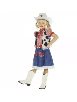 Smiffys Déguisement Enfant Cow-girl (robe, Gilet, Foulard, Ceinture Et Chapeau)