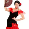 WIDMANN Déguisement Espagnole Femme, Rouge Et Noire & Ras Du Cou
