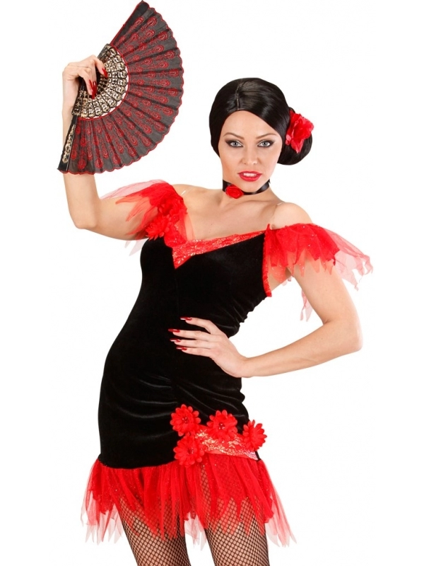 WIDMANN Déguisement Espagnole Femme, Rouge Et Noire & Ras Du Cou 1 WIDMANN Déguisement Espagnole Femme, Rouge Et Noire & Ras Du Cou