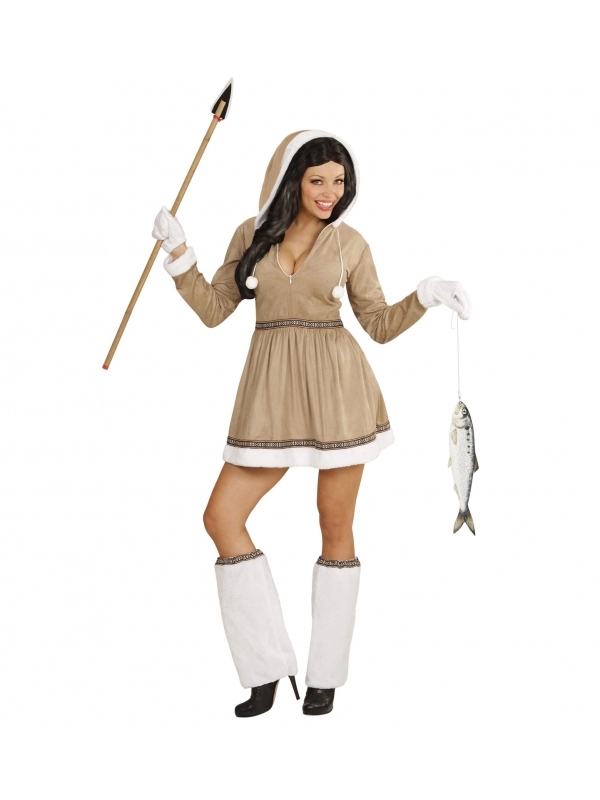 WIDMANN Déguisement Esquimau Femme Avec Couvre Bottes Et Moufles 2 WIDMANN Déguisement Esquimau Femme Avec Couvre Bottes Et Moufles – Image 2