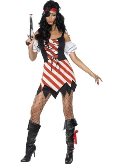 Smiffys Déguisement Femme Pirate Sexy (robe, Manchettes, Cache-oeil Et Foulard)