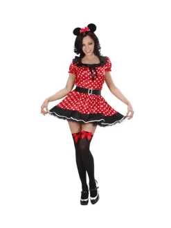 WIDMANN Déguisement Femme Souris Rouge Et Noir (robe Avec Jupon, Oreilles)