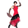 WIDMANN Déguisement Flamenco Femme Rouge Et Noir (robe Stretch, Gants)