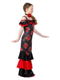Smiffys Déguisement Flamenco, Fille, Rouge Et Noir (robe Et Ras De Cou) -WIDMANN Soldes deguisement flamenco fille rouge et noir robe et ras de cou 1