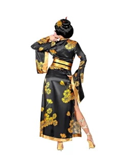 WIDMANN Déguisement Geisha Femme Noir Et Doré (kimono Noir Et Or, Ceinture) -WIDMANN Soldes deguisement geisha femme noir et dore kimono noir et or ceinture 2