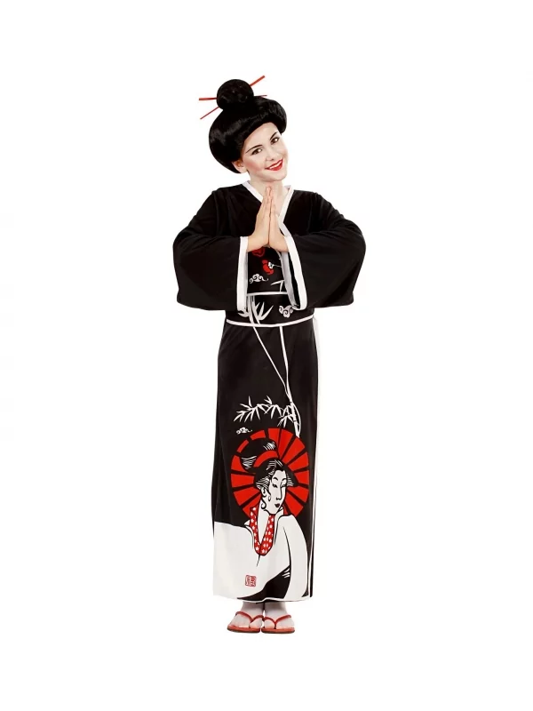 WIDMANN Déguisement GEISHA Fille (kimono, Ceinture, Peignes) 2 WIDMANN Déguisement GEISHA Fille (kimono, Ceinture, Peignes) – Image 2