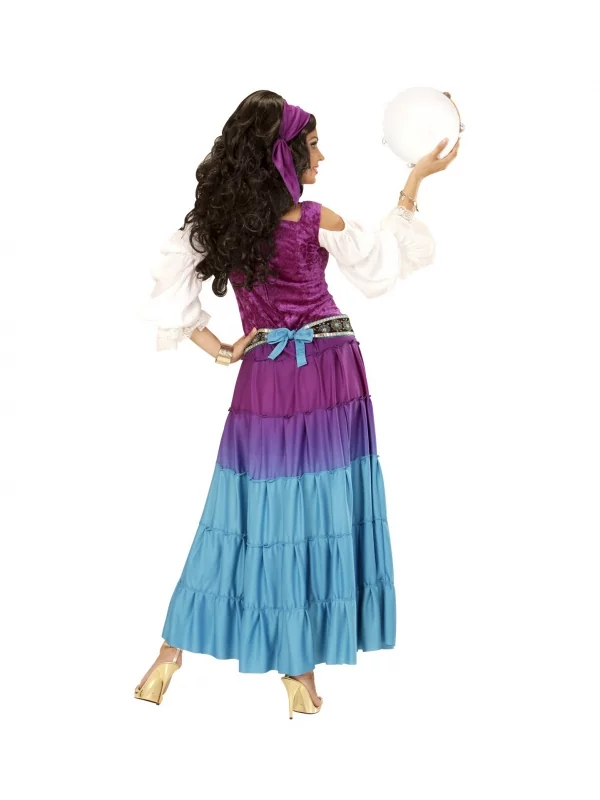 WIDMANN Déguisement Gitane Femme (robe, Ceinture à Pièces, Foulard) 3 WIDMANN Déguisement Gitane Femme (robe, Ceinture à Pièces, Foulard) – Image 3