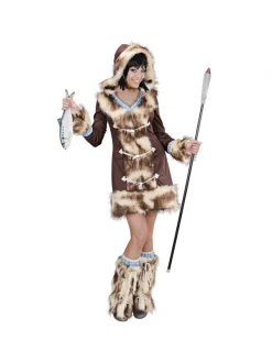 WIDMANN Déguisement Inuit Femme (manteau à Capuche & Jambières) 4 WIDMANN Déguisement Inuit Femme (manteau à Capuche & Jambières) -WIDMANN Soldes deguisement inuit femme manteau a capuche jambieres 1