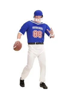 WIDMANN Déguisement Joueur De Football Américain Adulte Bleu Et Blanc (haut, Pantalon, Casque) -WIDMANN Soldes deguisement joueur de football americain adulte bleu et blanc haut pantalon casque 1